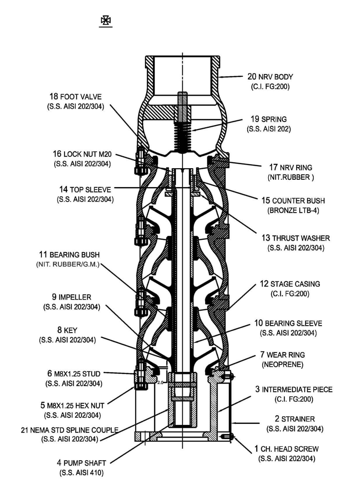 Mix Flow Submersible Pump (CI/SS Casted)